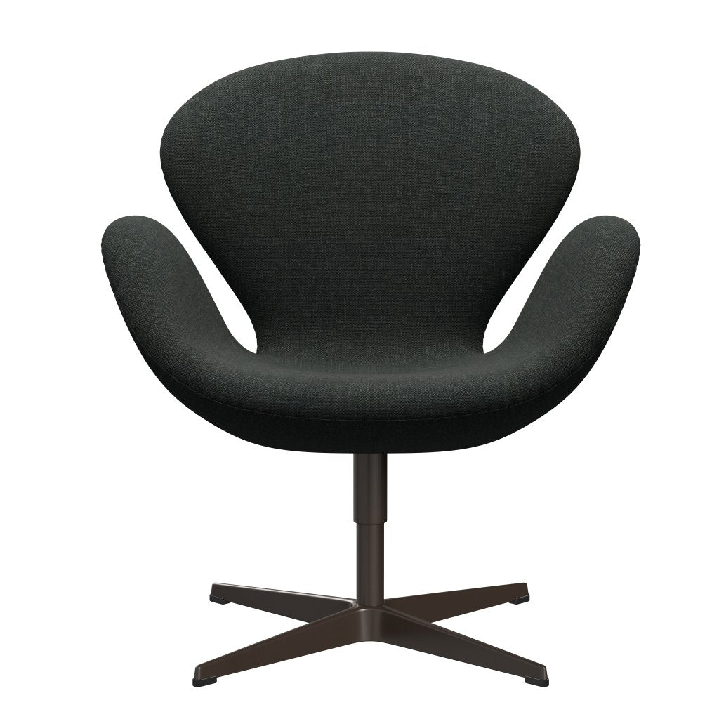 Fritz Hansen Swan Lounge -stoel, bruin brons/re wol zwart/natuurlijk