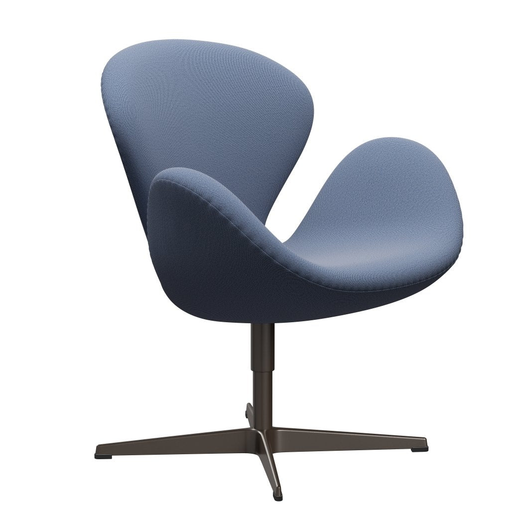 Fritz Hansen Swan Lounge Stuhl, braune Bronze/Rime Blau/Weiß
