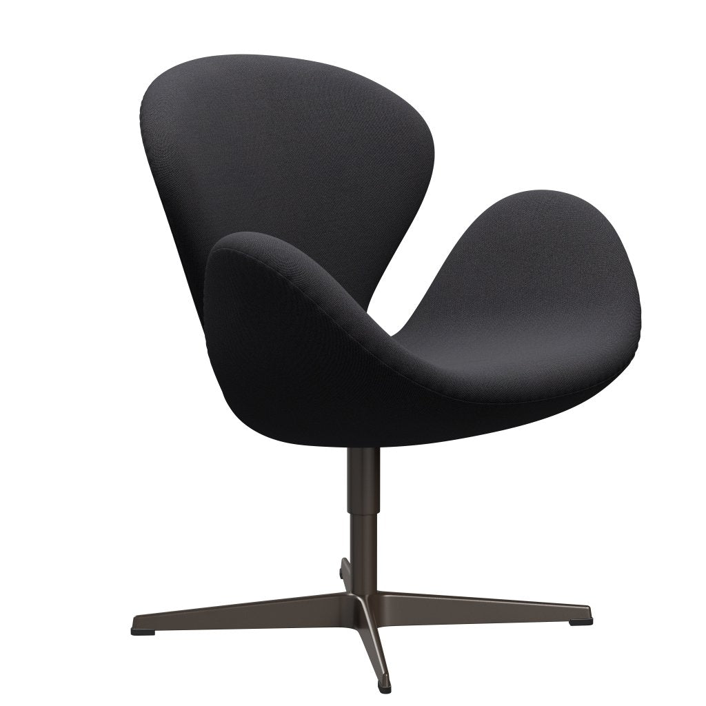 Fritz Hansen Swan Lounge -stoel, bruin brons/velgen bruin/donkerblauw
