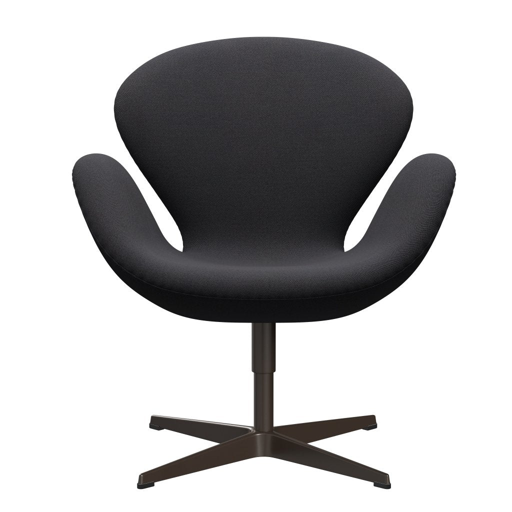 Fritz Hansen Swan Lounge -stoel, bruin brons/velgen bruin/donkerblauw