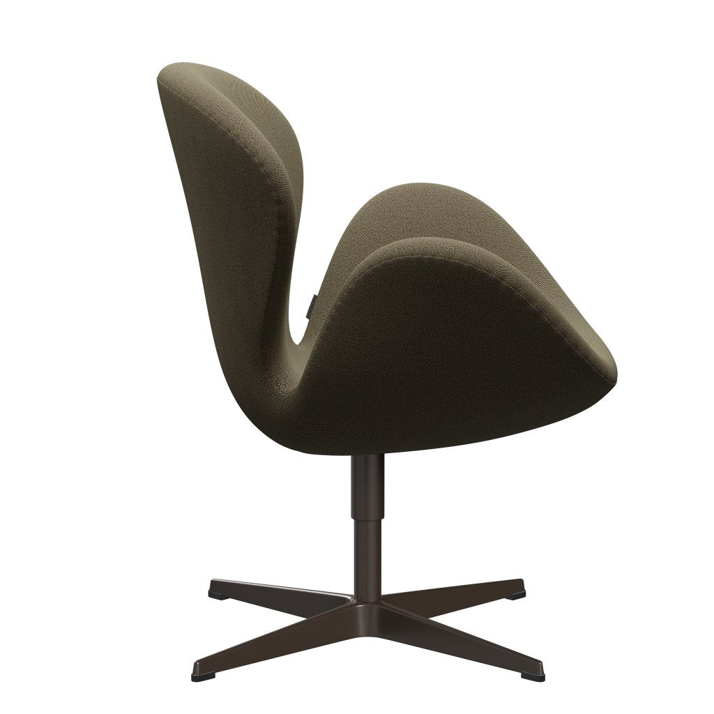 Fritz Hansen Swan Lounge Chair, Brown Bronze/Rime Brown/Light Green