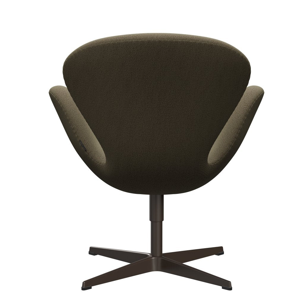 Fritz Hansen Swan Lounge -stoel, bruin brons/rimoenbruin/lichtgroen