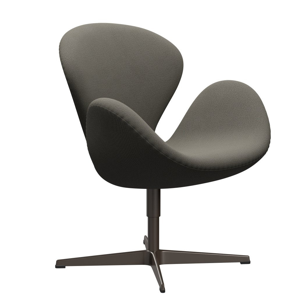 Fritz Hansen Swan Lounge Chair, Brown Bronze/Rime Dark Grey/Beige