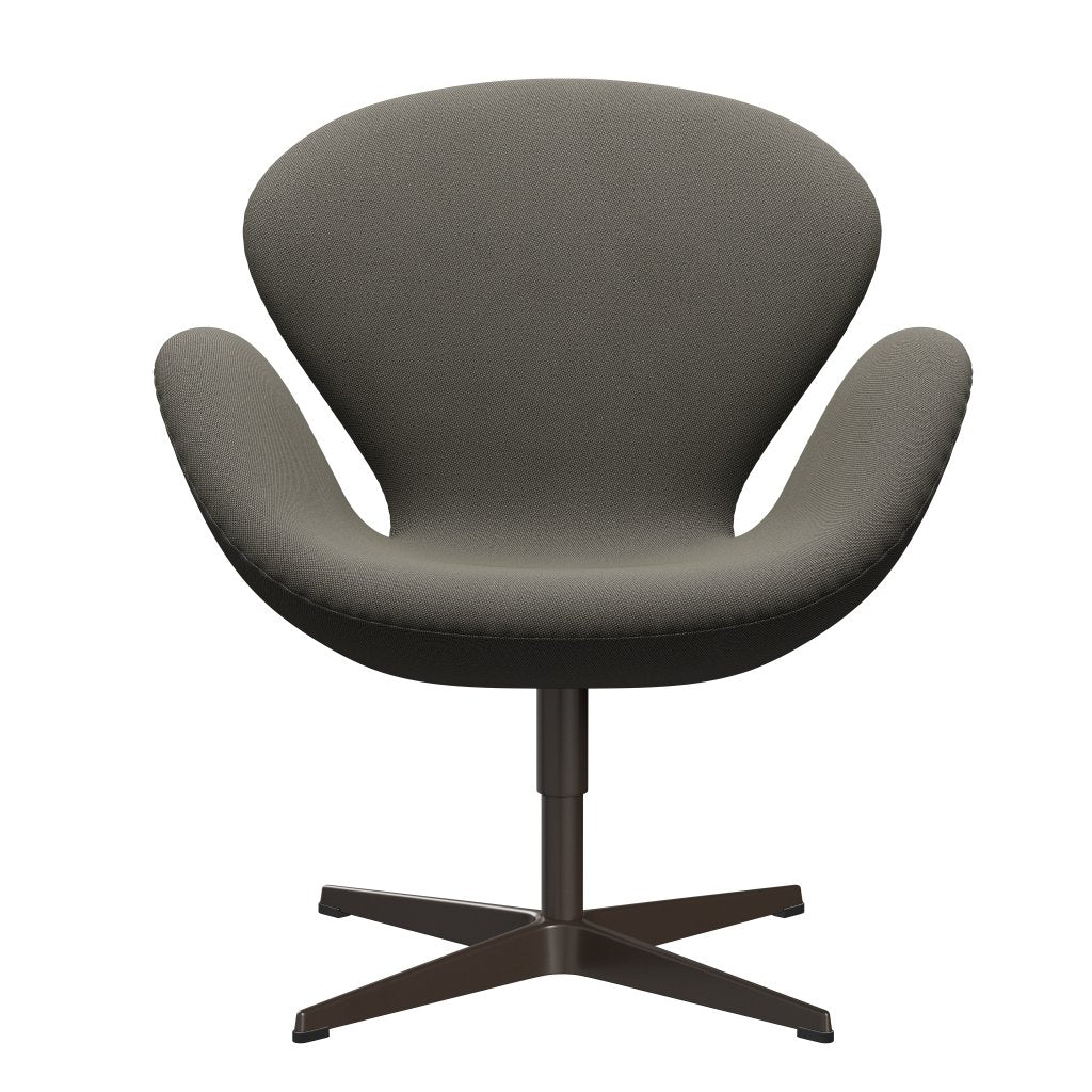 Fritz Hansen Swan Lounge stol, brun bronze/rim mørkegrå/beige