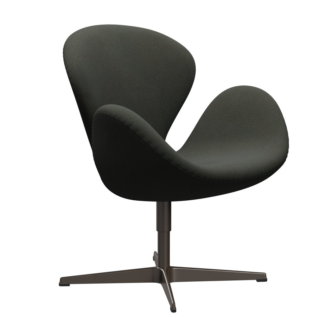 Fritz Hansen Swan Lounge -tuoli, ruskea pronssi/rime tummanharmaa/khaki/sininen