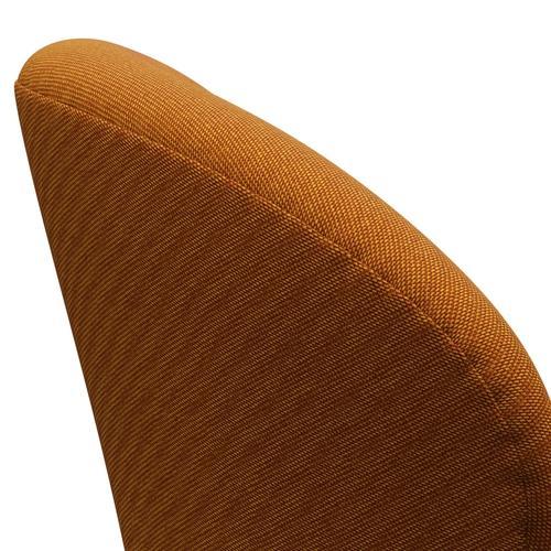 Fritz Hansen Swan Lounge -stol, brun brons/fälgar mörkröd/gul