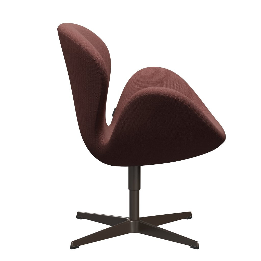 Fritz Hansen Swan Lounge -stol, brun bronse/felger mørkerød/grå