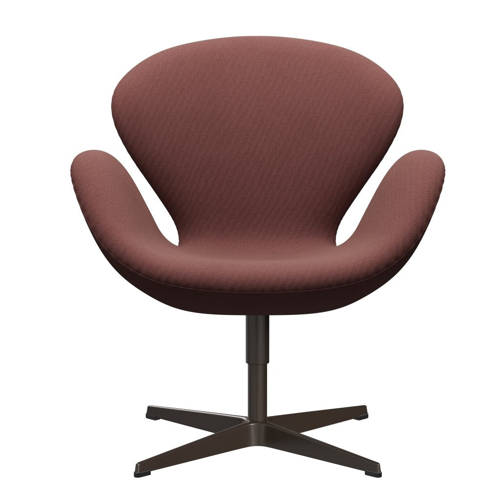 Fritz Hansen Swan Lounge -stol, brun brons/fälgar mörkröd/grå