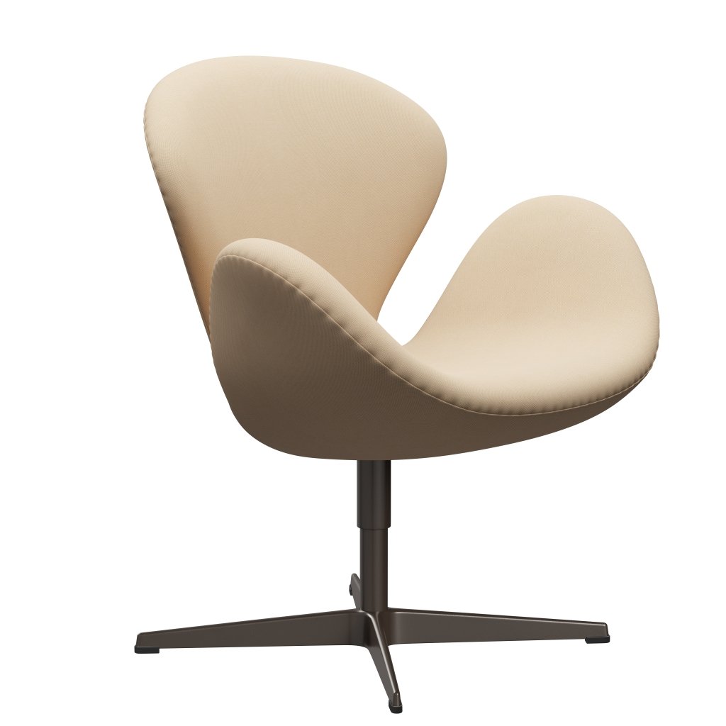 Fritz Hansen Swan Lounge -stoel, bruin brons/rimijwol wit