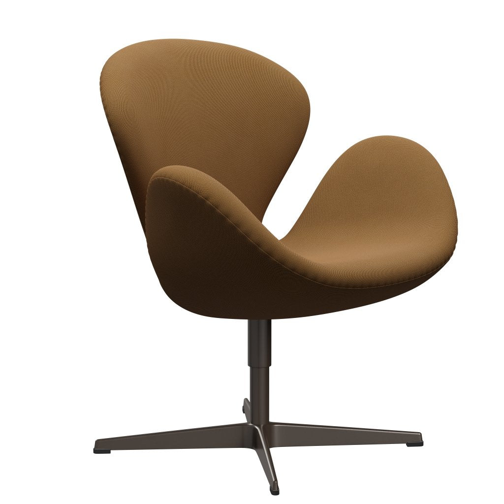 Fritz Hansen Swan Lounge -tuoli, ruskea pronssi/rime herkkä oranssi/tummanharmaa