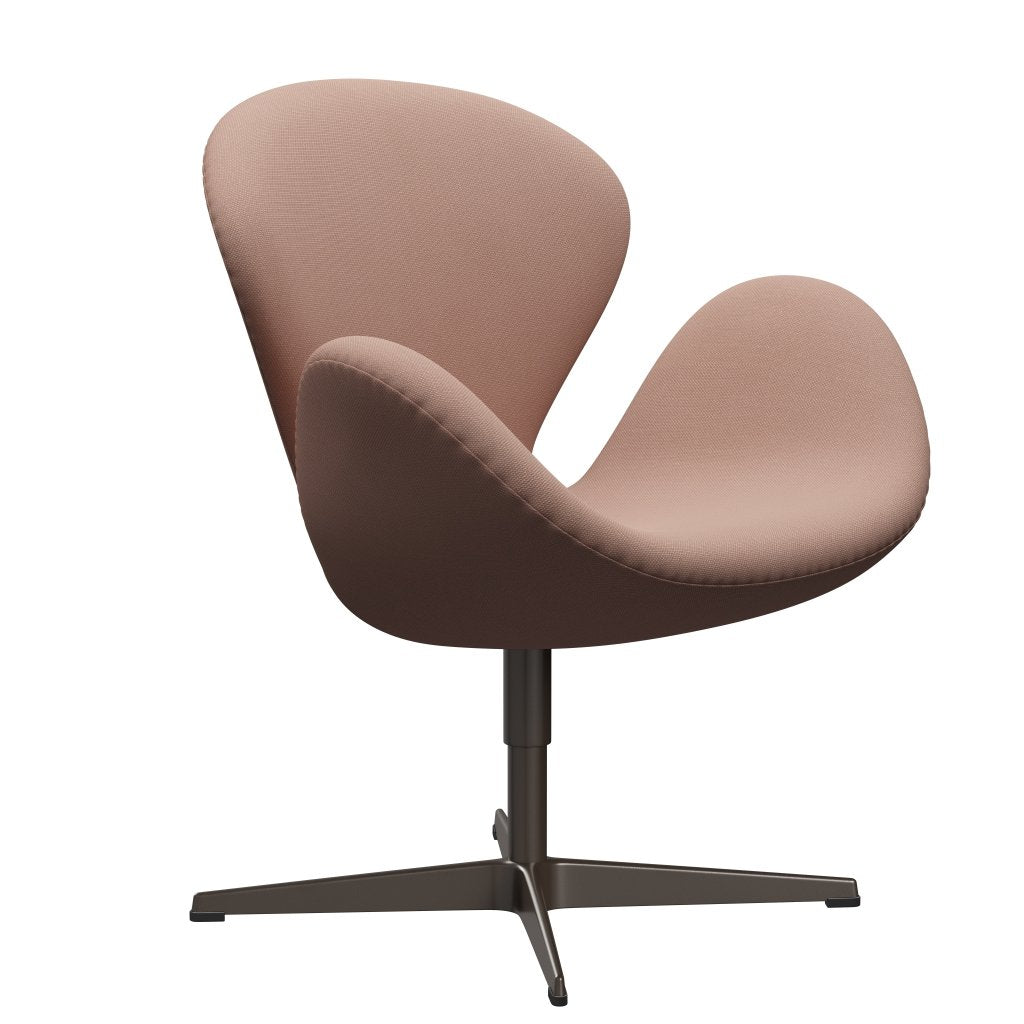 Fritz Hansen Swan休息室椅，棕色青铜/钢丝浅米色/浅红色