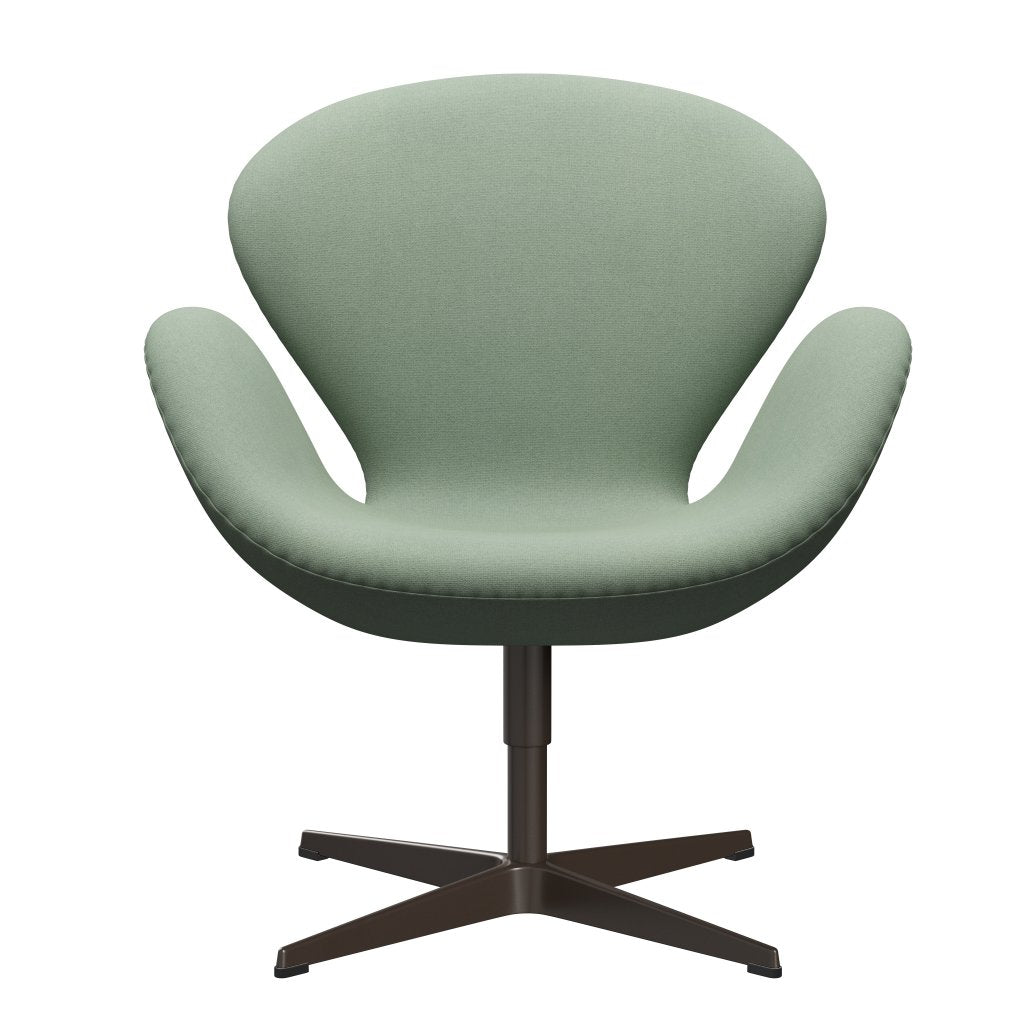 Fritz Hansen Chaise de salon de cygne, bronze brun / ton vert menthe vert