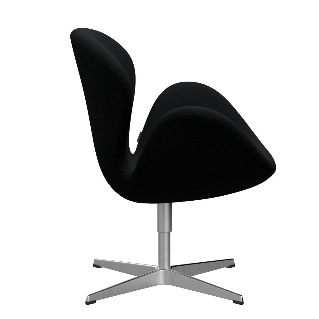 Fritz Hansen Swan Lounge Chair, Satin gebürstet Aluminium/Christianshavn Black Uni