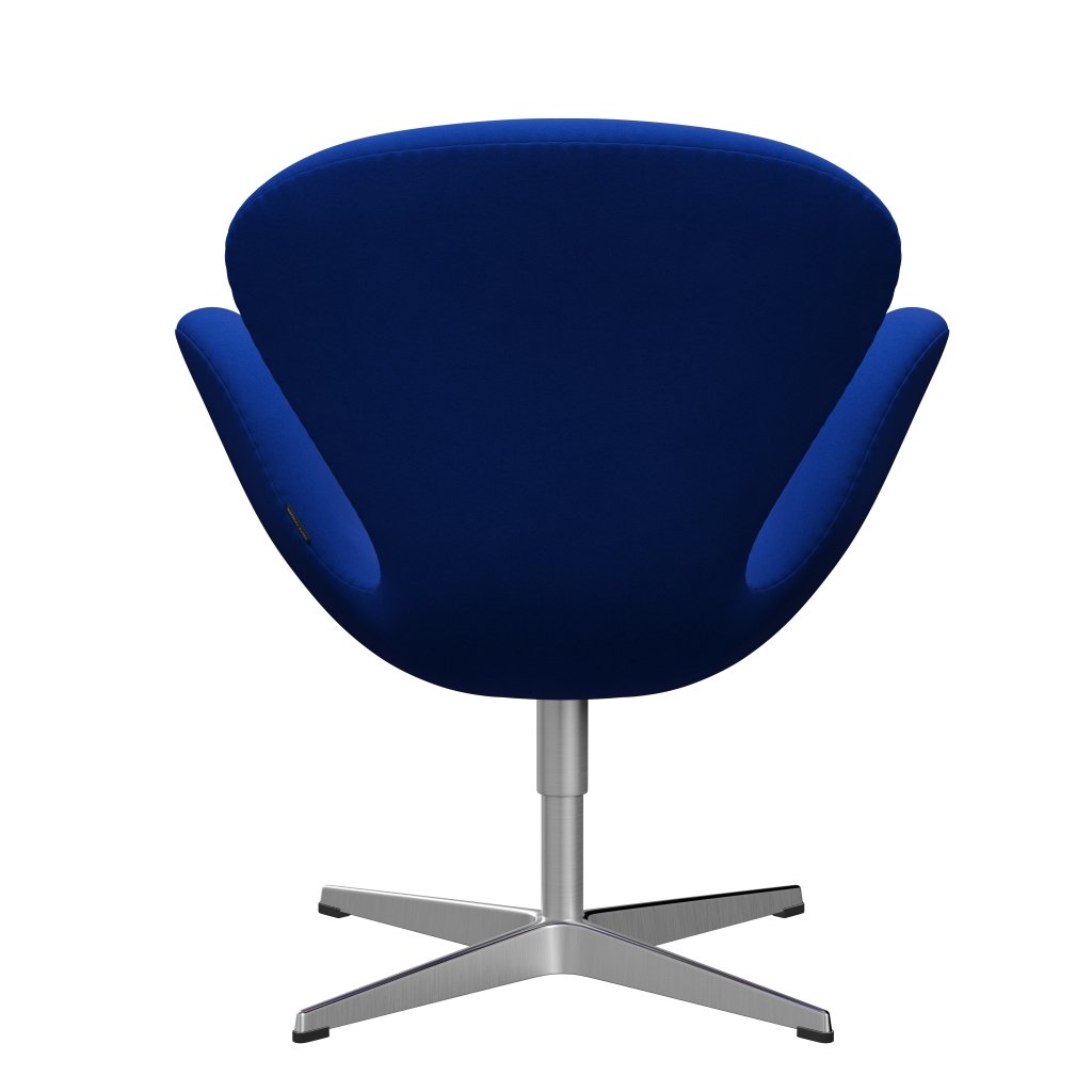 Fritz Hansen Chaise salon de cygne, aluminium brossé en satin / bleu confort (00035)
