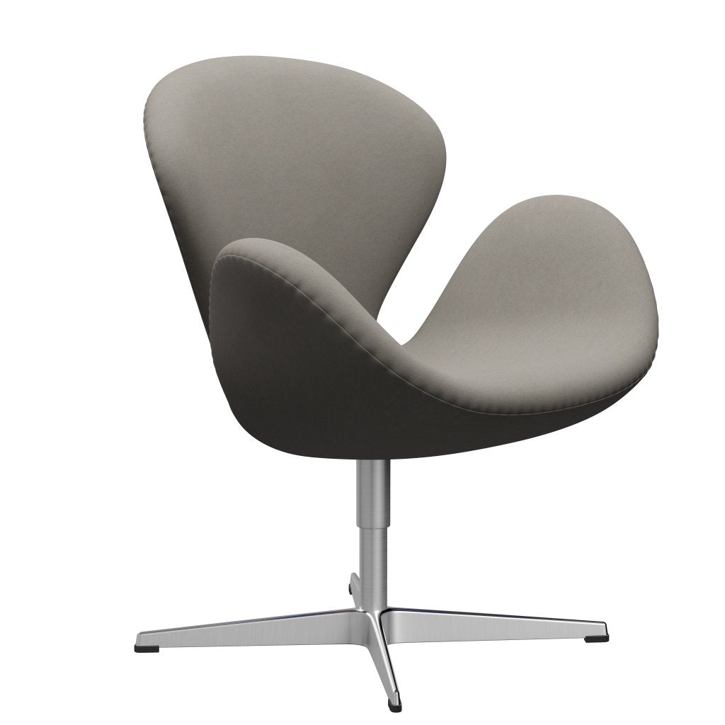 Sedia fritz Hansen Swan Lounge, alluminio spazzolato in raso/grigio comfort (60003)