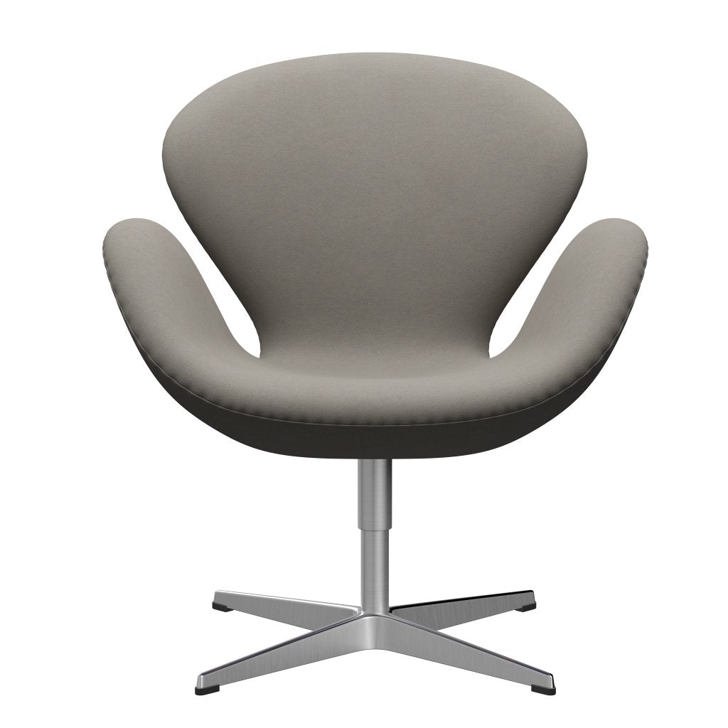 Fritz Hansen Swan Lounge Chair, Satin Brushed Aluminium/Comfort Grey (60003)
