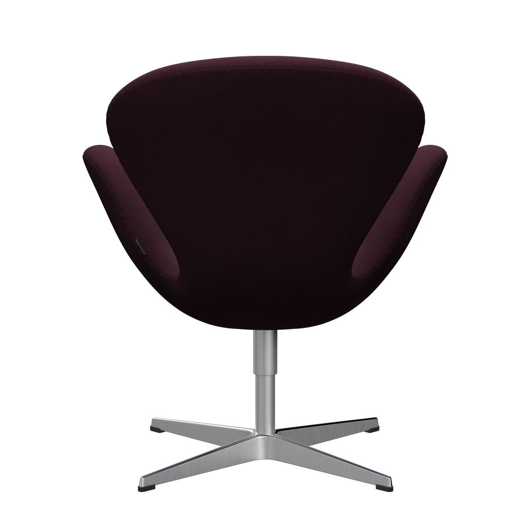 Fritz Hansen Swan Lounge Chair, Satin Brushed Aluminium/Comfort Light Bordeaux
