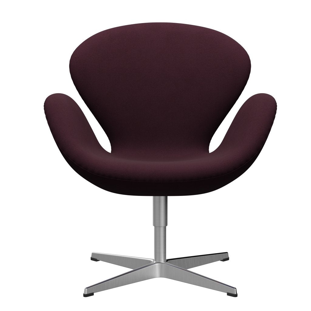 Fritz Hansen Swan Lounge -stoel, Satin Borde Aluminium/Comfort Light Bordeaux