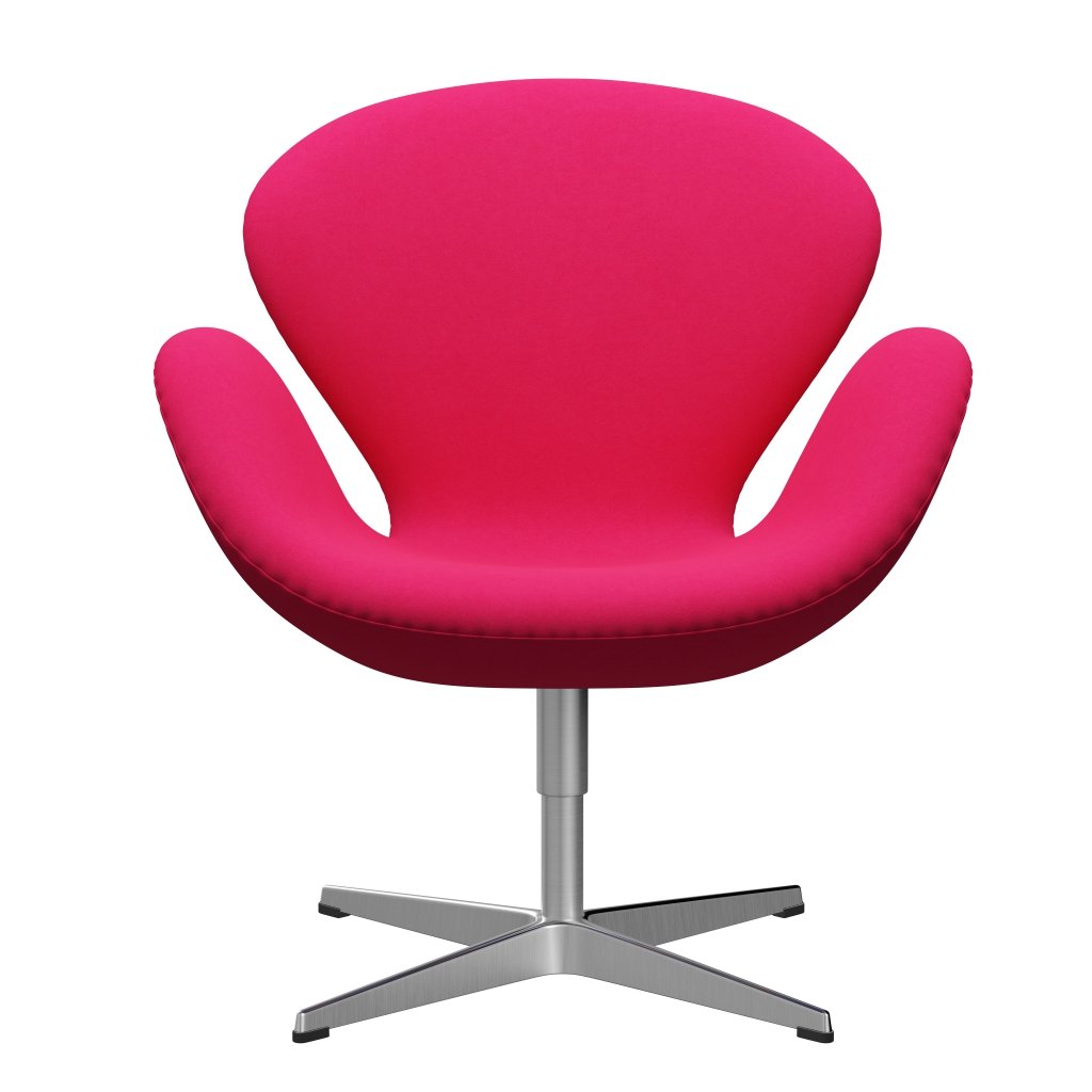 Sedia fritz Hansen Swan Lounge, alluminio spazzolato in raso/comfort rosa