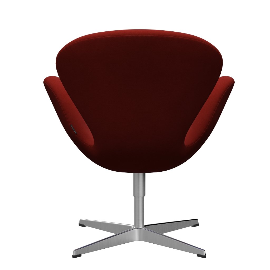 Fritz Hansen Swan Lounge -stoel, satijnen geborsteld aluminium/comfort roest rood (00028)