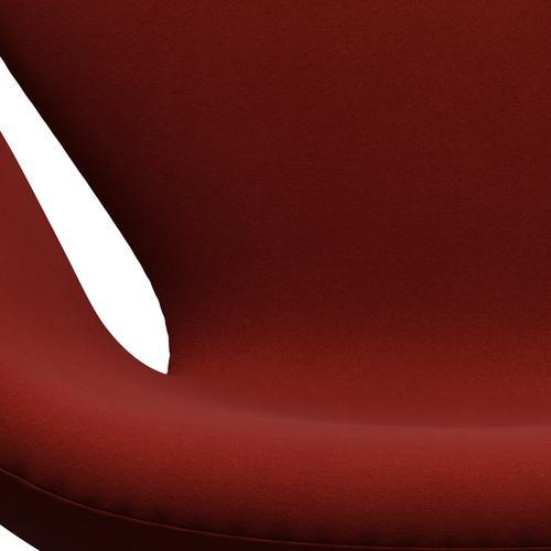 Fritz Hansen Swan Lounge椅子，缎面拉丝铝/舒适锈红色（00028）