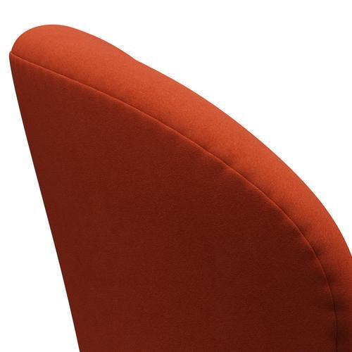 Fritz Hansen Swan Lounge -stoel, satijnen geborsteld aluminium/comfort roest rood (09055)