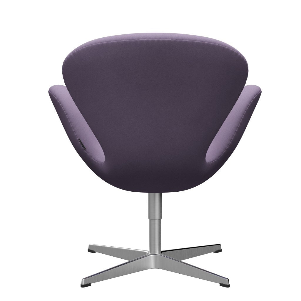 Fritz Hansen Swan Lounge stol, satin børstet aluminium/komfort hvid/lys violet