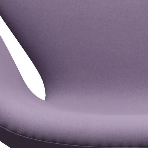 Fritz Hansen Swan休息室椅，缎面拉丝铝/舒适的白色/浅紫色