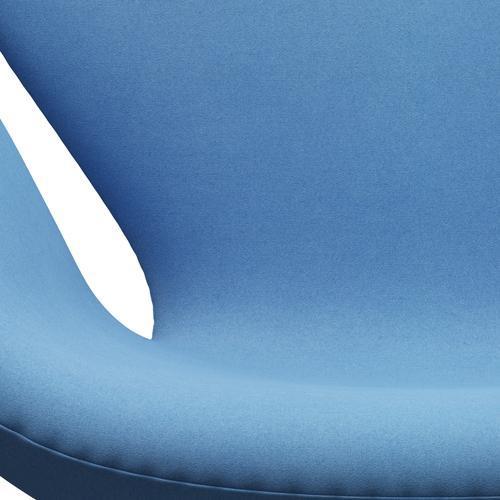 Fritz Hansen Swan Lounge Chair, Satin Borsted Aluminium/Divina Light Blue (712)