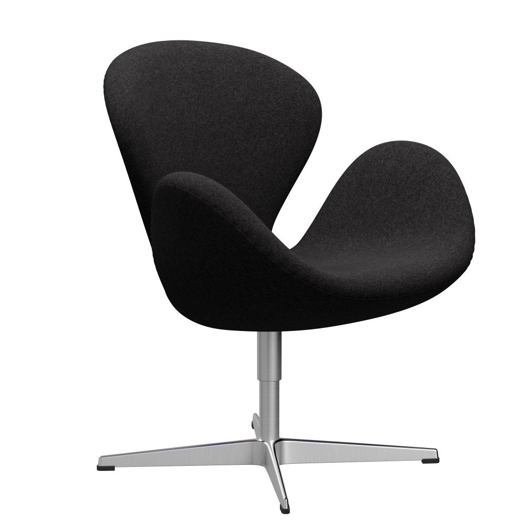 Fritz Hansen Swan Lounge -stoel, satijnen geborsteld aluminium/divina md donkergrijs