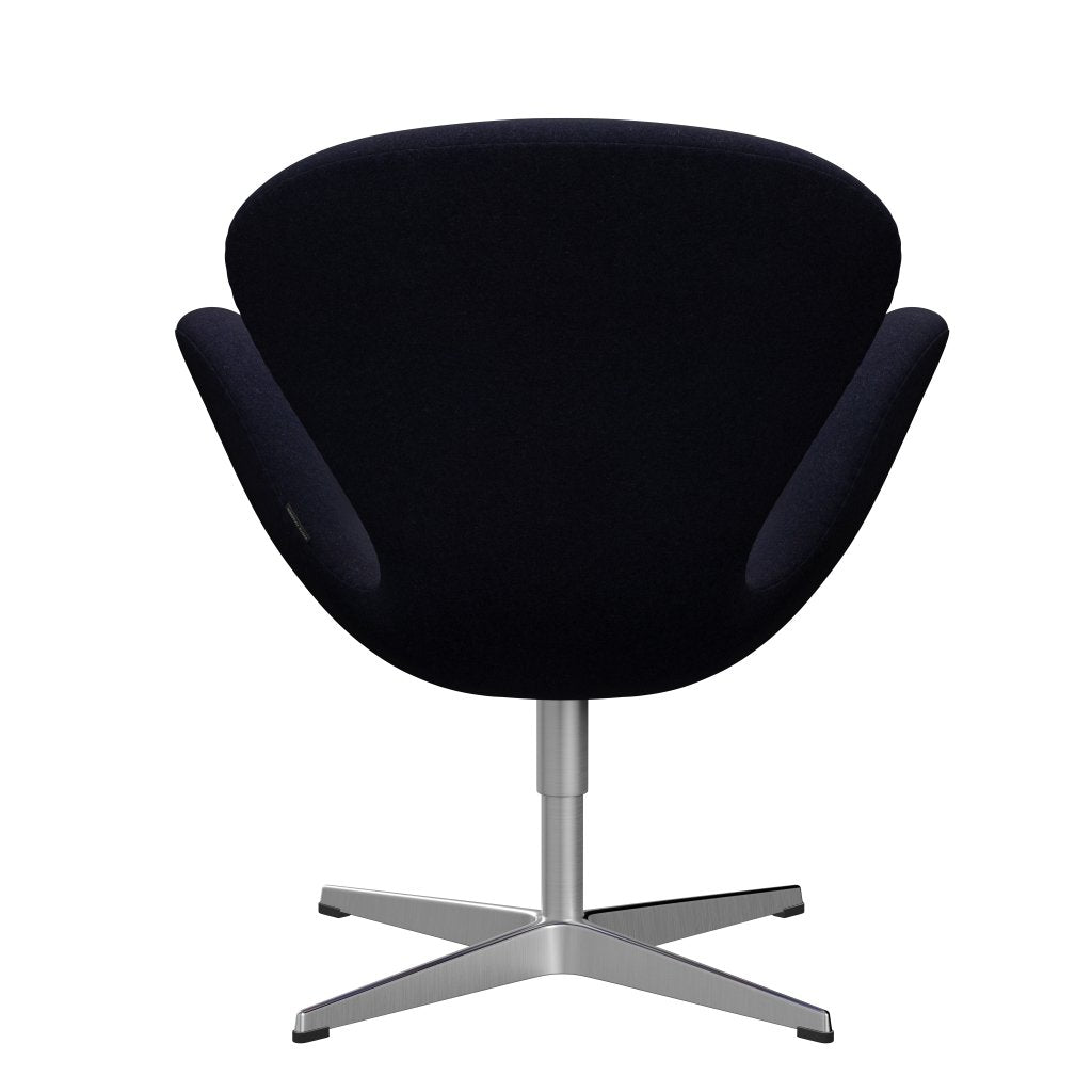 Fritz Hansen Swan Lounge -stoel, Satin Bushed Aluminium/Divina MD Navy Dark