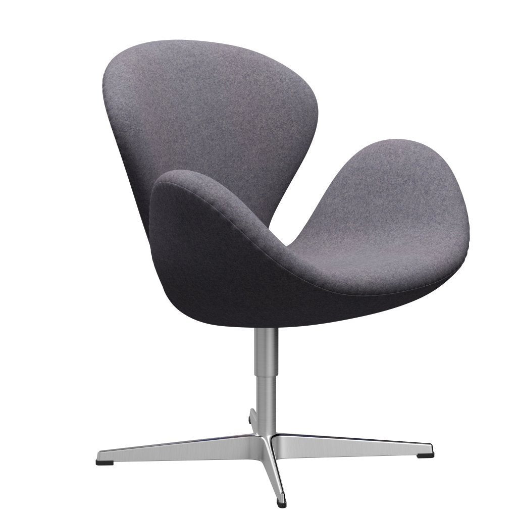 Fritz Hansen Swan Lounge stoel, satijnborstig aluminium/divina md soft blauw grijs