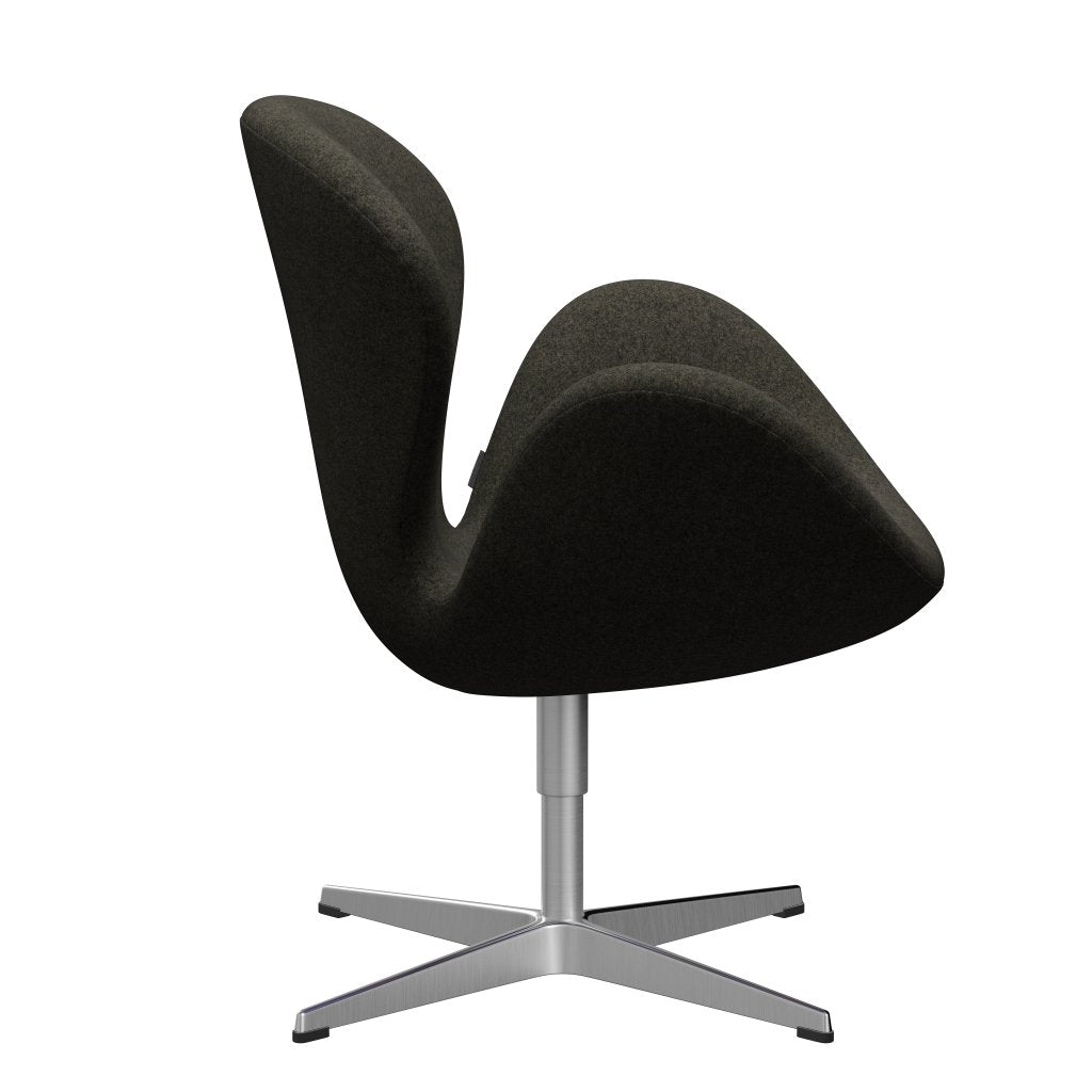 Fritz Hansen Swan Lounge stol, satin børstet aluminium/divina melange grå brun
