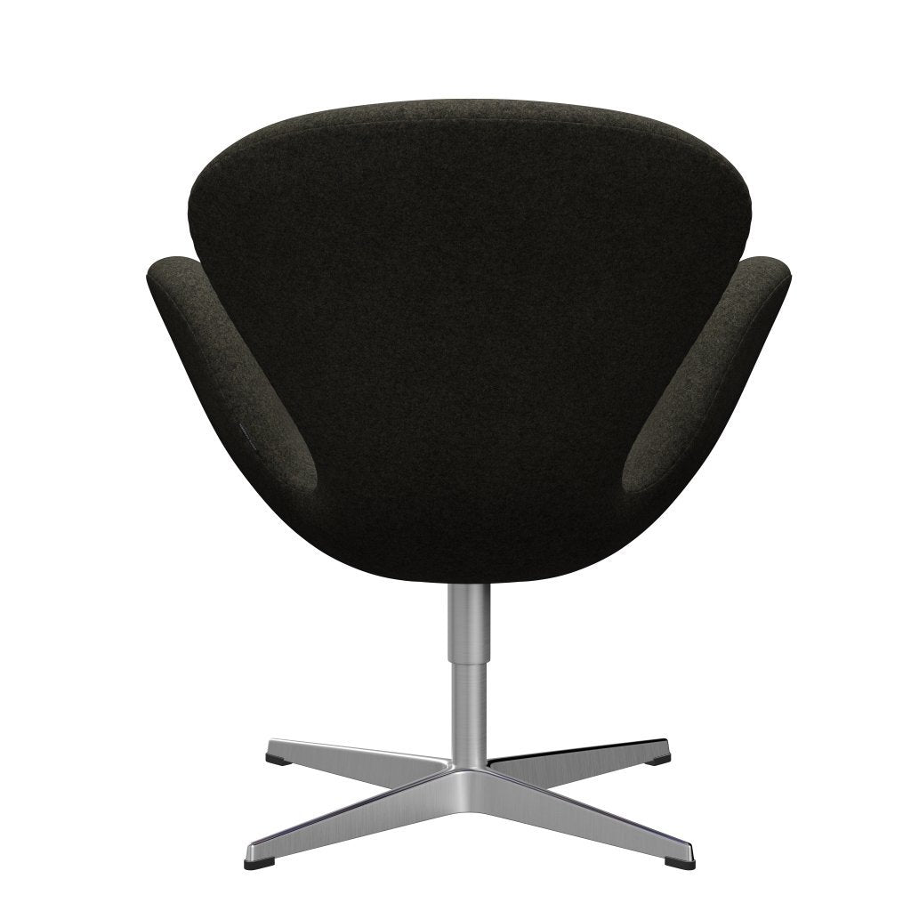 Fritz Hansen Swan Lounge -stoel, satijnborstig aluminium/divina melange grijs bruin