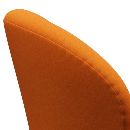 Sedia da salone Fritz Hansen Swan, alluminio spazzolato in raso/Divina Orange (444)