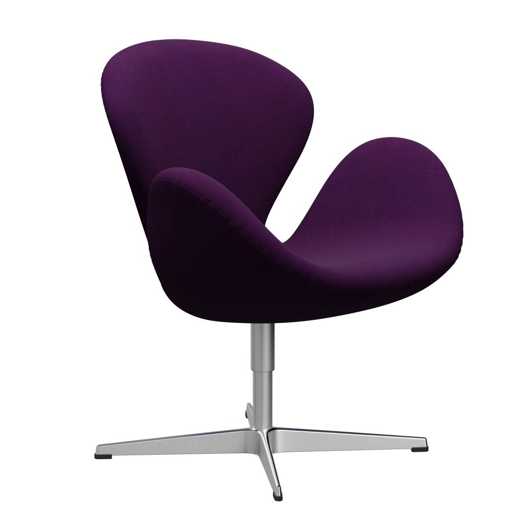 Fritz Hansen Swan Lounge -stoel, Satin Bushed Aluminium/Divina Violet (696)