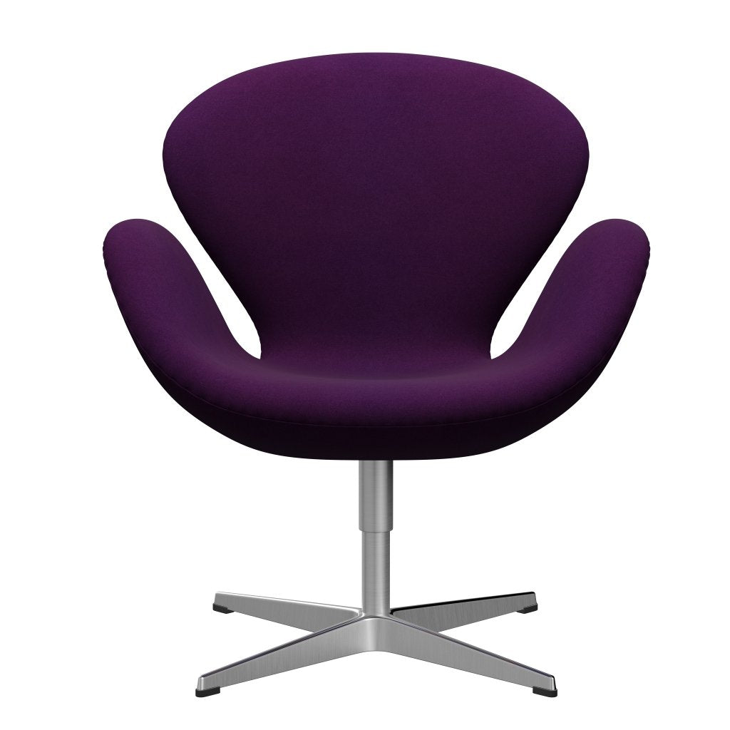 弗里茨·汉森·斯旺（Fritz Hansen Swan）休息室椅，缎面铝制铝/Divina紫罗兰色（696）