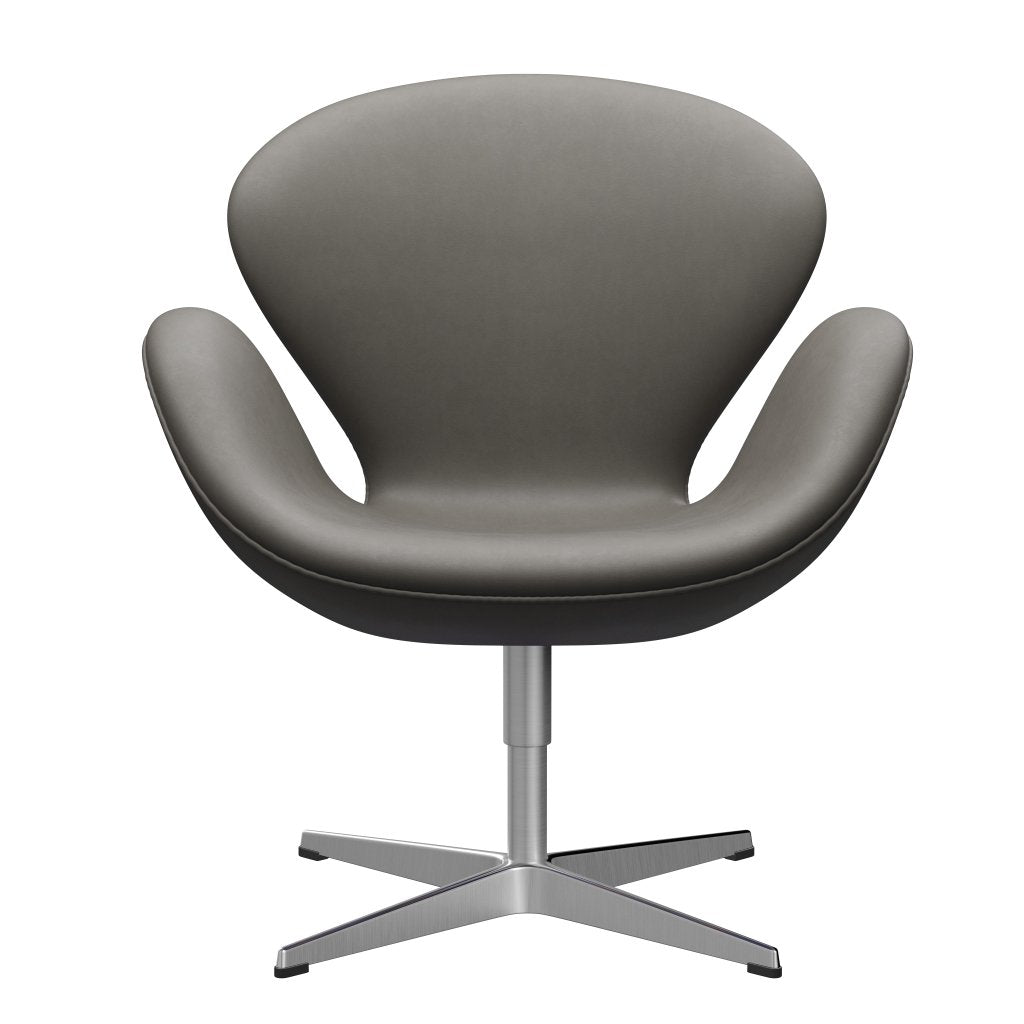 Fritz Hansen Swan Lounge -stoel, satijnborstig aluminium/essentiële lava
