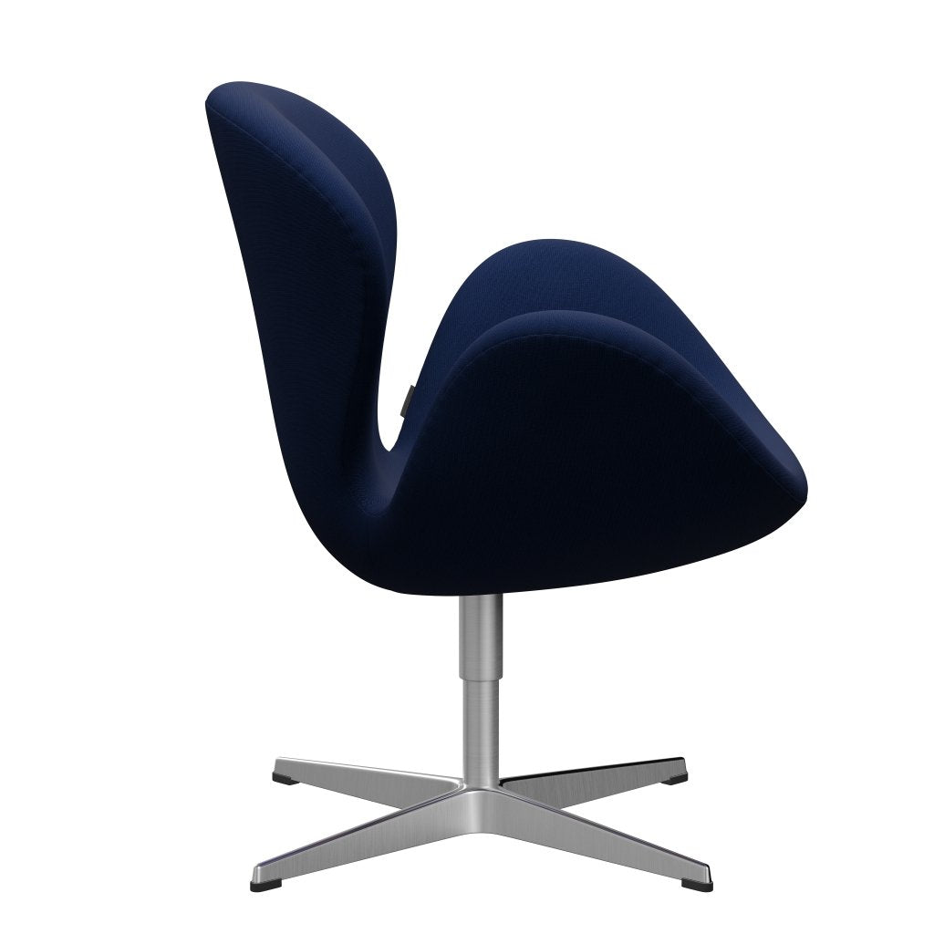 Fritz Hansen Swan Lounge Chair, Satin Brushed Aluminium/Fame Dark Blue (66071)