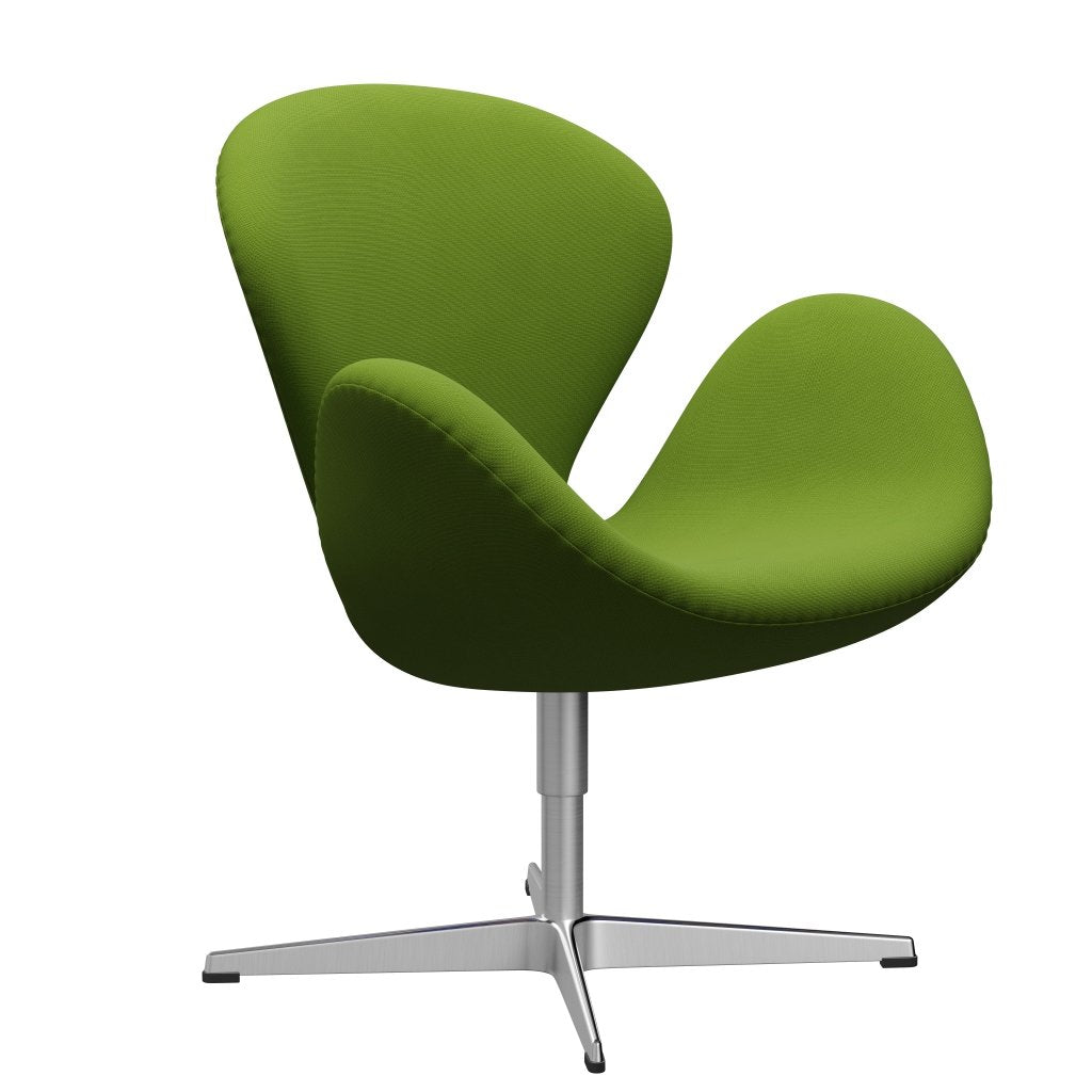 弗里茨·汉森·斯旺（Fritz Hansen Swan）休息室椅，缎面拉丝铝/名望绿色