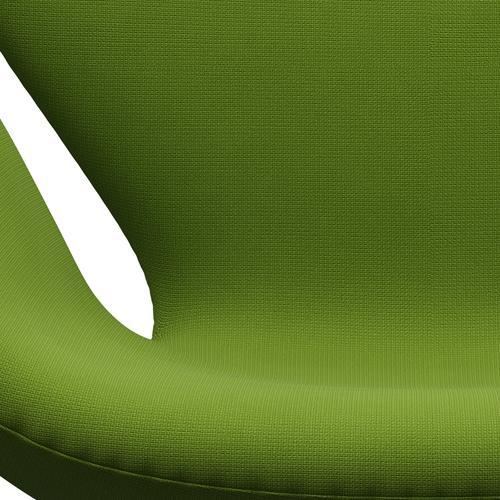 Sedia fritz Hansen Swan Lounge, in alluminio spazzolato in raso/Fame verde