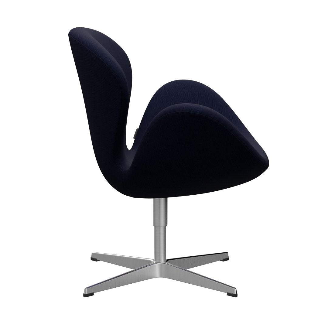 Fritz Hansen Swan Lounge stol, satin børstet aluminium/berømmelse sort blå