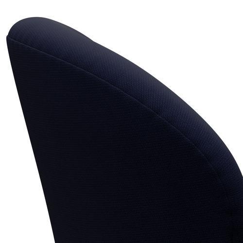 弗里茨·汉森·斯旺（Fritz Hansen Swan）休息室椅，缎面拉丝铝/名望黑蓝色