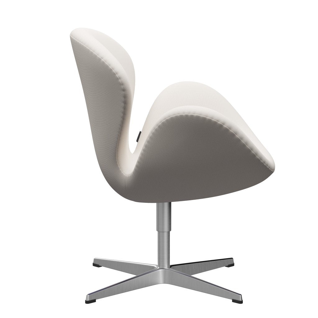 Fritz Hansen Swan休息室椅，缎面拉丝铝/名望白色