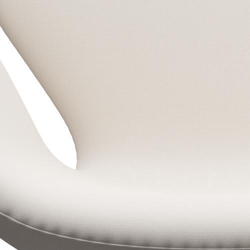 Sedia fritz Hansen Swan Lounge, Alluminio spazzolato in raso/Fame Bianco