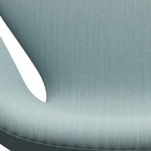 Fritz Hansen Chaise salon de cygne, aluminium brossé en satin / Fiord bleu clair / pierre
