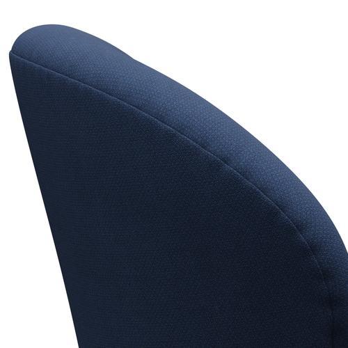 Fritz Hansen Swan Lounge Chair, Satin Borsted Aluminium/Fiord Medium Blue/Medium Blue