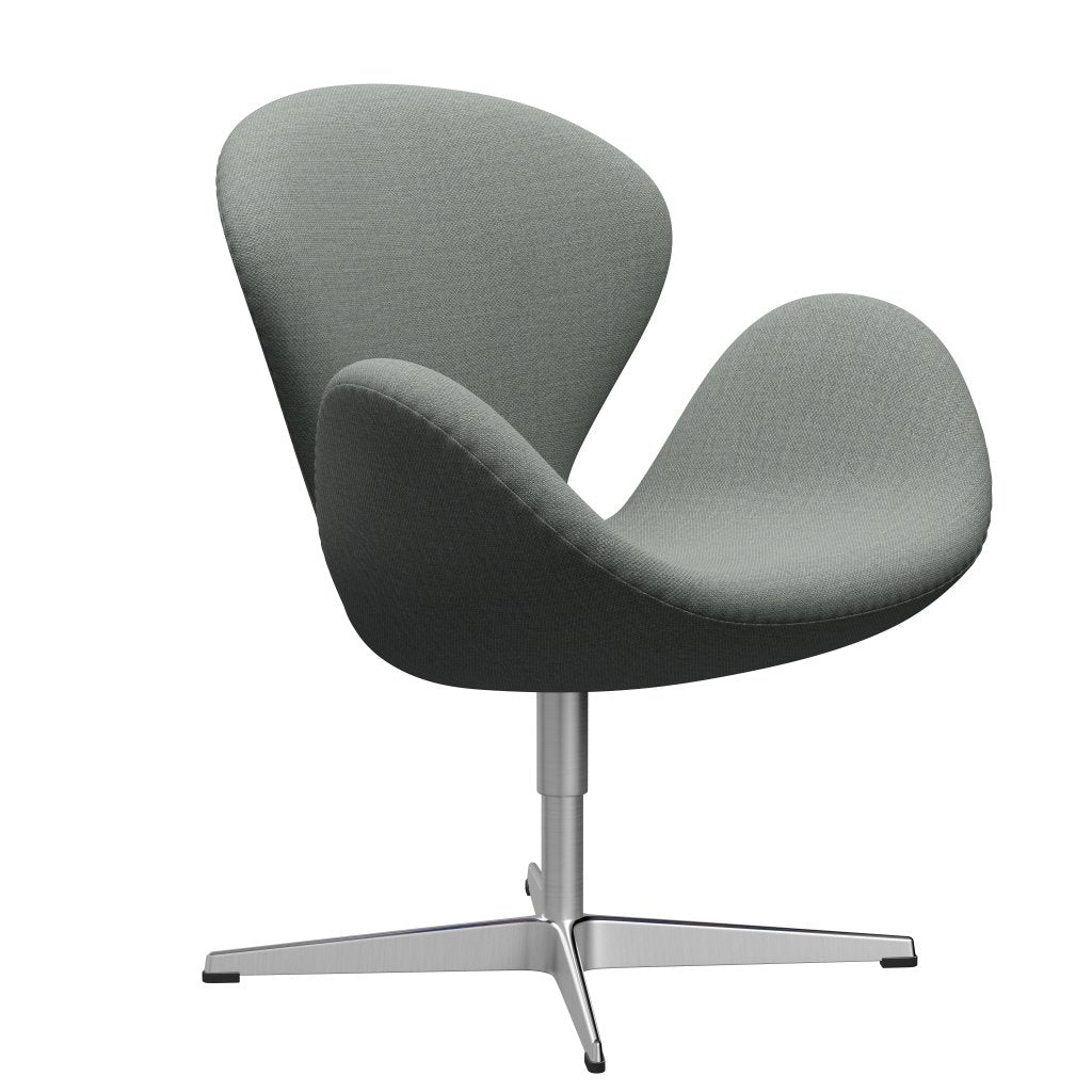 Fritz Hansen Swan Lounge Chair, Satin Brushed Aluminium/Fiord Medium Gray
