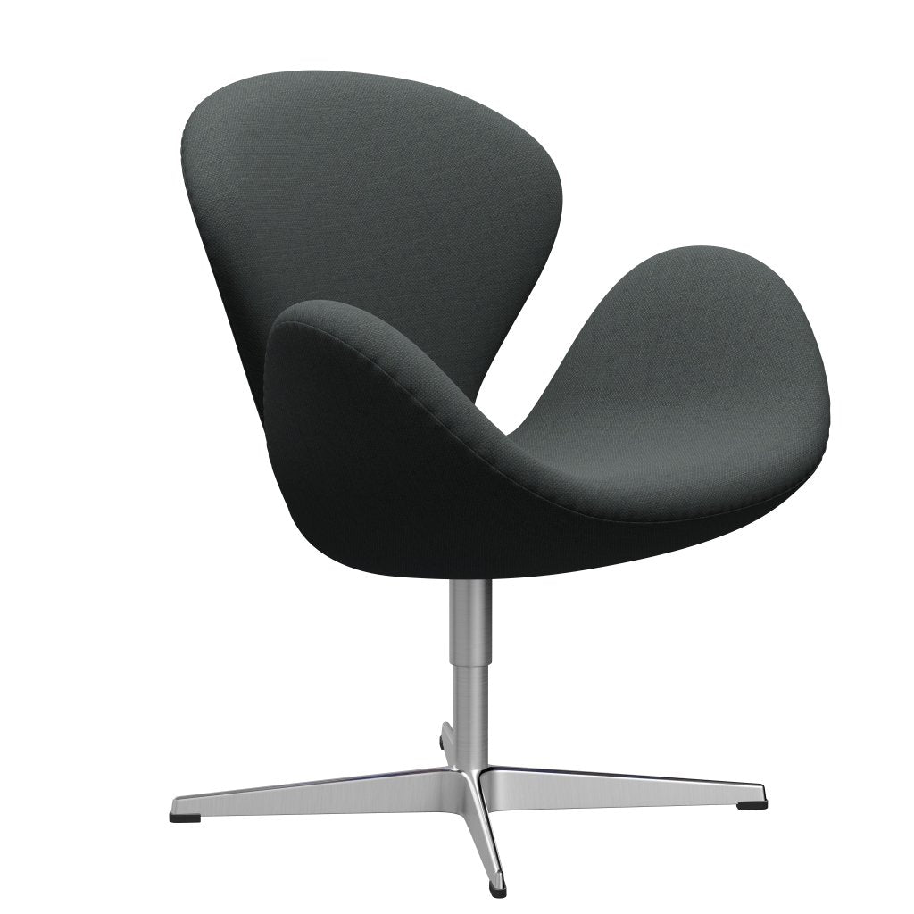 Fritz Hansen Swan Lounge -stoel, satijnen geborsteld aluminium/fiord medium grijs/donkergrijs