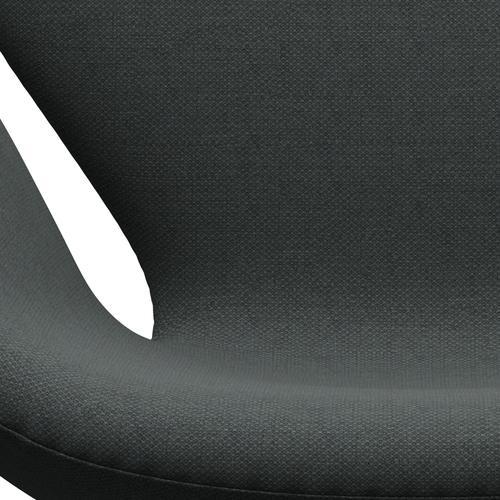 Fritz Hansen Chaise salon de cygne, aluminium brossé en satin / gris moyen / gris foncé